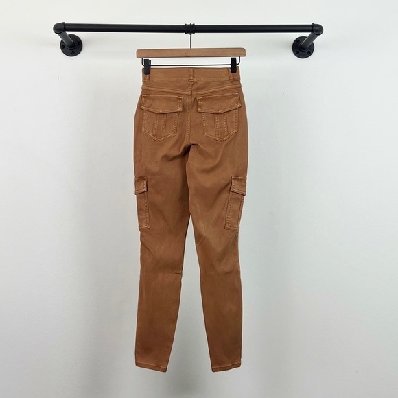 NWT Spanx Stretch Twill High Rise Cargo Skinny Pants in Honey Glow - Picture 4 of 6